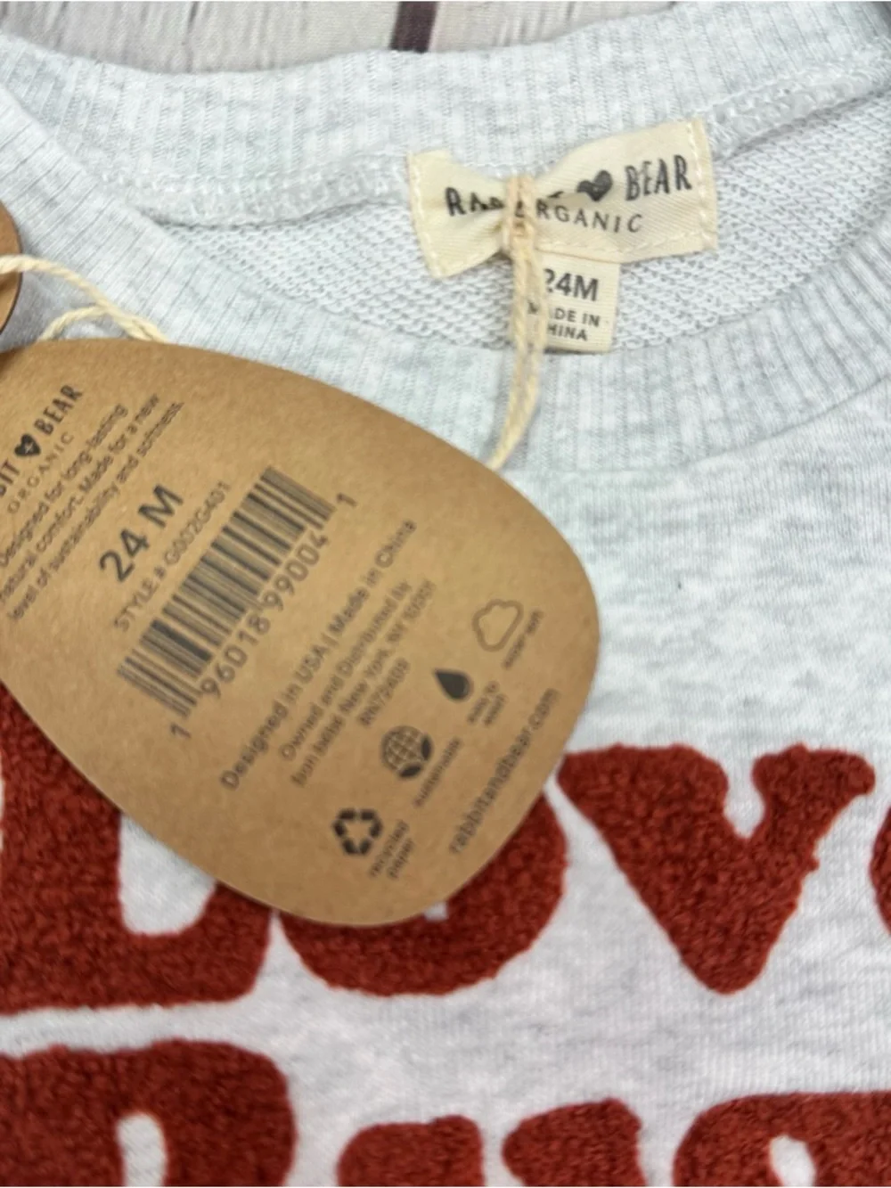 NWT rabbit + bear Love Bug 2pc Set sweatshirt joggers infant activewear